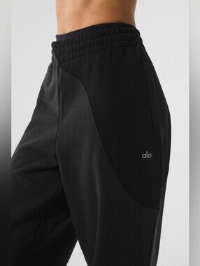 ALO Yoga Make Waves Jogger Sweatpant Black Gray sz SMALL